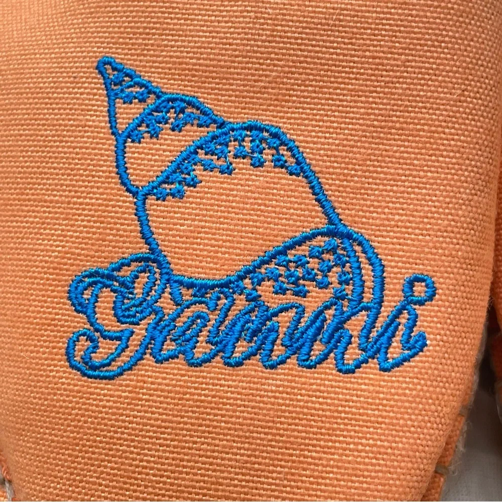 GANNI Orange Embroidered Canvas Espadrille Slippers Women’s Size 9 EU 39 NIB